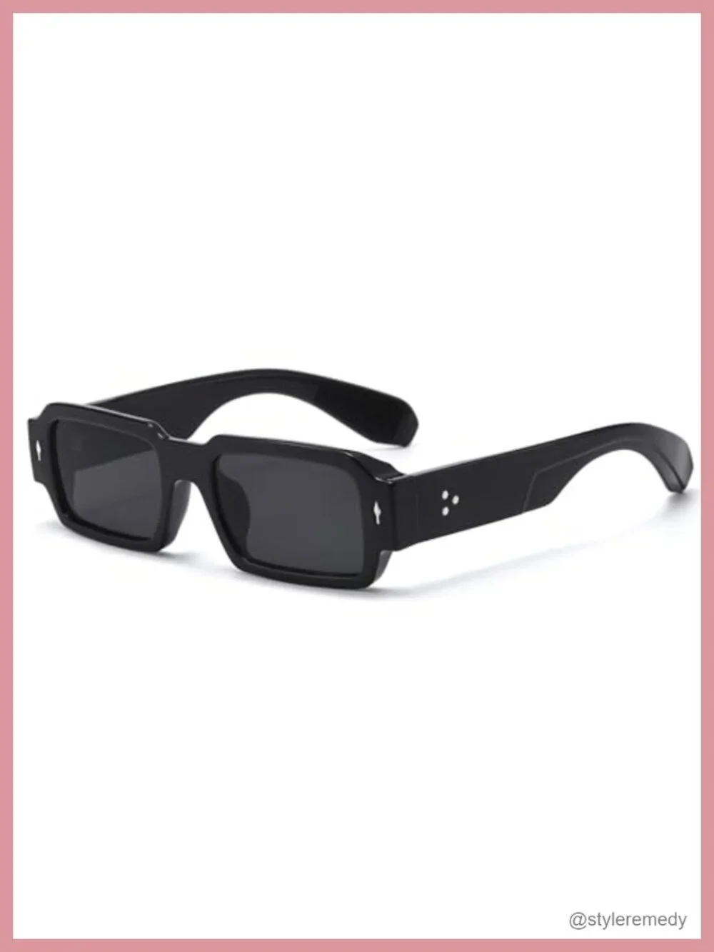 Thick Square Sunglasses UV400 Protection Black Frame Grey Lens